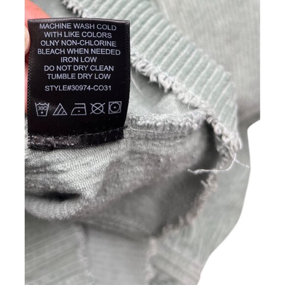 Forever 21 Womens Cropped Corduroy Jacket Seafoam Green Cotton Size S - Picture 7 of 8